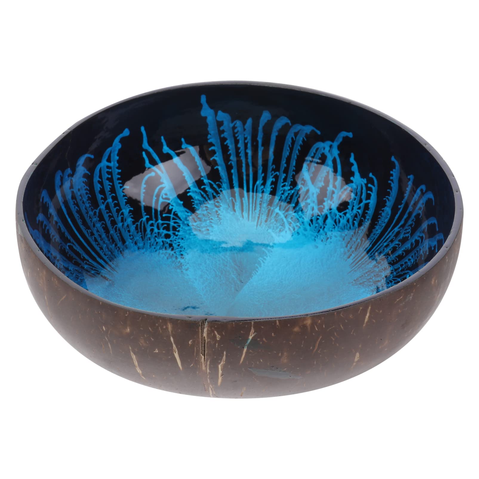 HEMOTON Natural Coconut Shell Bowl 5.31 Inch Decorative Storage Container for Keys Nuts Candy with Unique Pattern for Home and Office