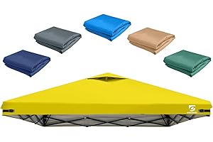 UNICAMPER 10x10 Pop Up Canopy Replacement Top Cover with Air Vent for Straight Leg Canopy Tent, Waterproof for Outdoor Garden Patio Camping Sun Shade(Top Only) (Yellow, 1)