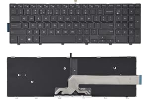 SUNMALL New Laptop Notebook Replacement Keyboard with Backlit Compatible with Dell Inspiron 15 3000 3541 3542 5547 Black US Layout