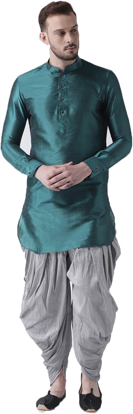 Men's Regular Fit Pathani Kurta and Patiala Set(Green)