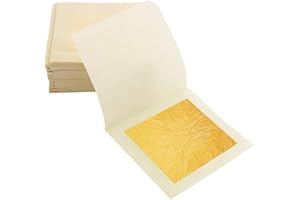 KINNO Edible Gold Leaf Sheets, 10 Sheets 1.97" 24kt Gold Foil Edible for Cake Baking, Genuine Food Gold Foil Paper for Cooking, Dessert, Gilding, Craft Art, Holiday Decoration