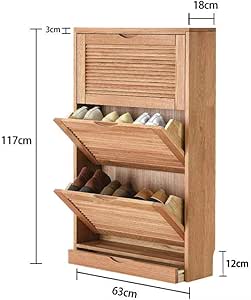 Bove Roble Mueble Zapatero,Madera Almacenamiento Duradero Elegantes
