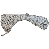 5/16 Inch Double Braid Polyester Rope, White with Black Tracer