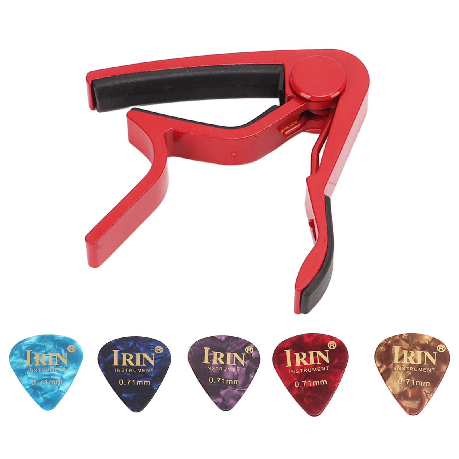 SPYMINNPOO Guitar Capo with 5 Picks, Alloy Clamp with Strong Spring & Rubber Lining, Quick Change Capo for Acoustic & Electric Guitar — image 1