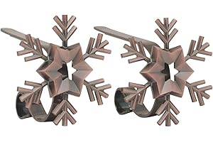 Haute Decor The Original MantleClip Stocking Holders with Removable ZINC Alloy Holiday Icons (2-Pack Snowflake, Oil-Rubbed Bronze)