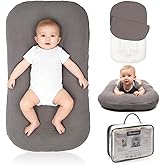 Baby Lounger - Snuggle Cozy Me Infant Lounger for Newborns | Breathable & Soft, Portable Awake-Time Pad, Essential Baby Gift (Lounger Cover Included)