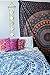 Marubhumi Hippy Mandala Bohemian Tapestry, Indian Dorm Decor, Psychedelic Tapestries Wall Hanging Ethnic Decorative Tapestry (84 x 90 Inches, Neavy Blue Tarquish)