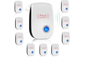 wyewye 10 Pack Ultrasonic Pest Repeller Plug in Pest Control Mosquito Repellent Ultrasonic,Mice Cockroach Bug Rodent Ant Trap Indoor Fly Mosquito Traps,Safe for Human Pets for Home Office School