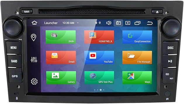 Radio estéreo para Coche con Doble Sonido, Android 9.0 de 7 Pulgadas, Pantalla táctil en Dash, Soporte de navegación GPS, WiFi, SWC OBD para Opel Antara Vectra Crosa Vivaro Zafira Meriva Negro: