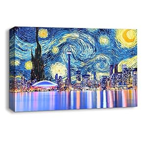 Van Gogh Starry Night Painting Artwork for Home Framed