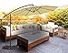 Masvis 10 ft offset cantilever patio umbrella outdoor market hanging umbrellas & crank with cross base, 8 ribs (Beige)