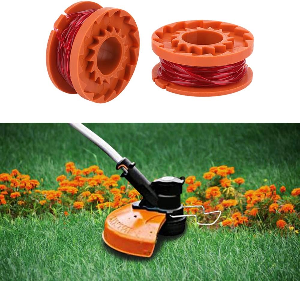 SKD RV Tech Line String Trimmer Replacement Spool for Worx Trimmer WA0010 WG163 WG154 WG160 WG155 WG151.5 WG151 (12 String Trimmer Line+3 Spool Cap): Garden & Outdoor