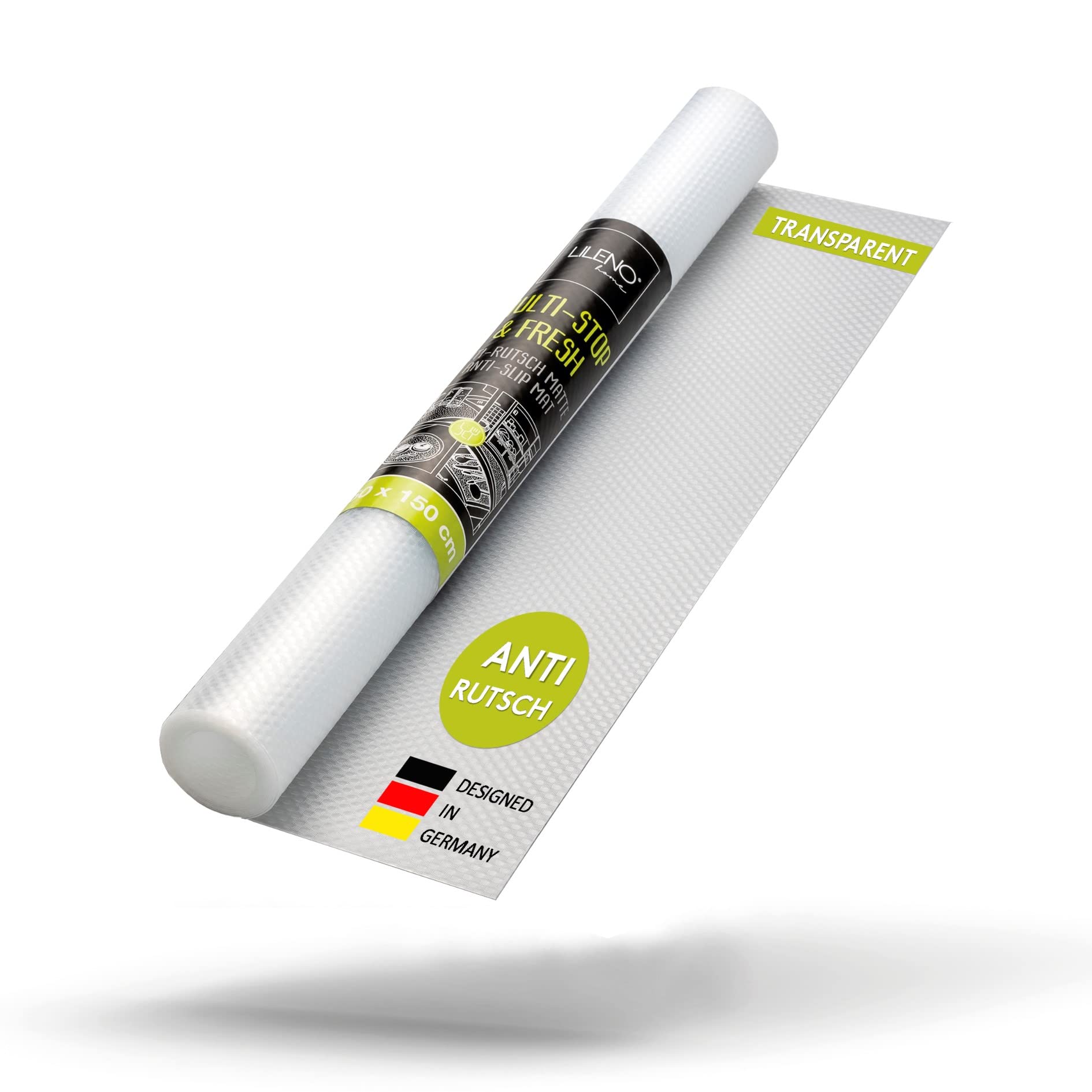 LILENO HOME Drawer Mat 30 x 150 cm Set of 1 (Transparent) - Non-Slip Mat Drawers as Drawer Insert for Fridge - Drawer Inserts Can Be Cut to Size as Non-Slip Mats Kitchen