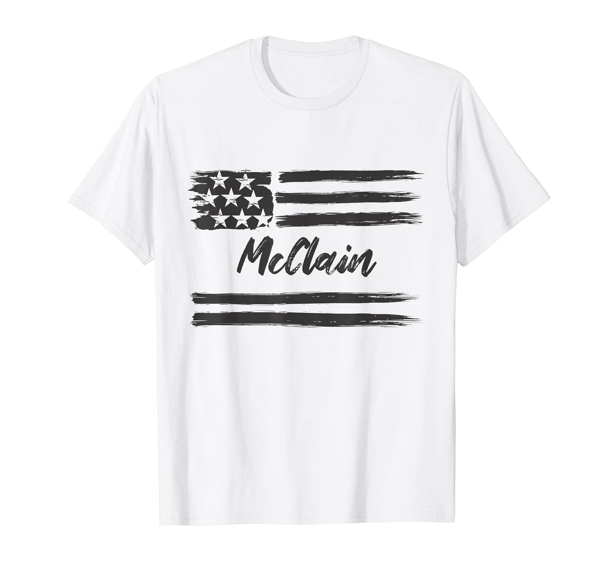 McClain - Personalized Name, Stars and Stripes, USA Flag T-Shirt