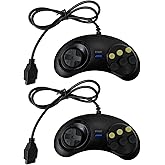 INGQI 2x Black Button Controller Made from ABS Plastic Fit for Sega Genesis (5.51 x 2.36 x 0.83) /(14 x 6 x 2.1) cm (L x W x H)