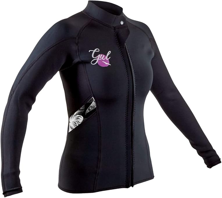 Gul Womens Response 3mm Flatlock Neoprene Wetsuit Coat Jacket Black