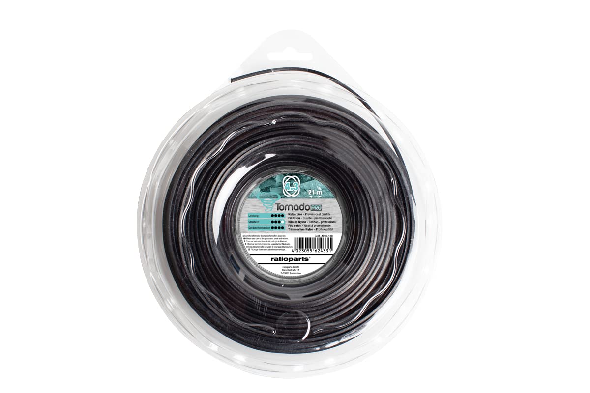 Ratioparts Nylon Thread 4.3mm Tornado Copolymer 21m Trimmer Line - Black