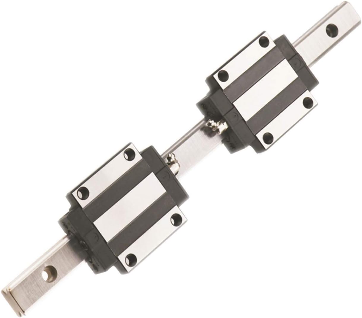 Linear Rail/Guide Rod HSR20 Length Approx.400mm/15.75inch Linear Guideway Rail + Square Type Carriage Bearing Block HSR20CA x 2 Pcs, for DIY CNC Routers Lathes Mills
