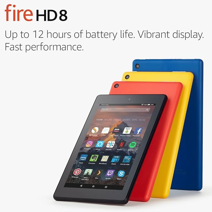 Fire HD 8 Tablet with Alexa, 8" HD Display, 16 GB, Marine Blue with
