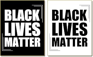 Black Lives Matter Art Painting Inspirational Racial Harmony Equality (8”X10” Canvas Picture), One Group of 2 art Paintings Phrase Mural for KTV Bedroom Art Print Poster,Office Home Decor