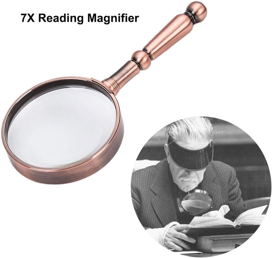 Magnifying Glass 7X Handheld Reading Magnifier 75MM