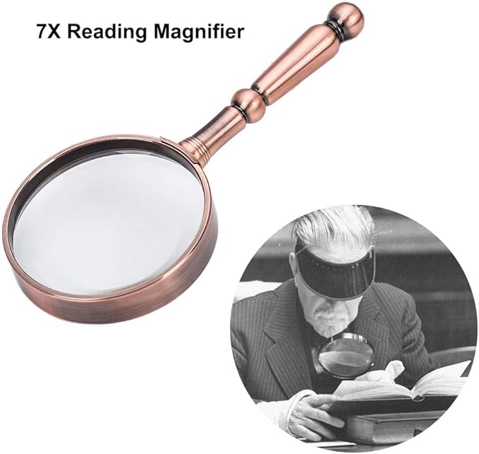Magnifying Glass 7X Handheld Reading Magnifier 75MM