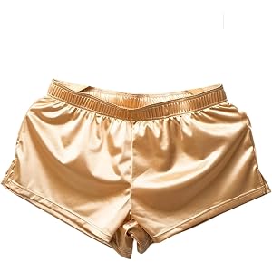 Banana Bucket Mens Sexy Satin Boxer Shorts,Silk Feeling Sleep Shorts Underwear,Silky Pajama Bottoms for Men