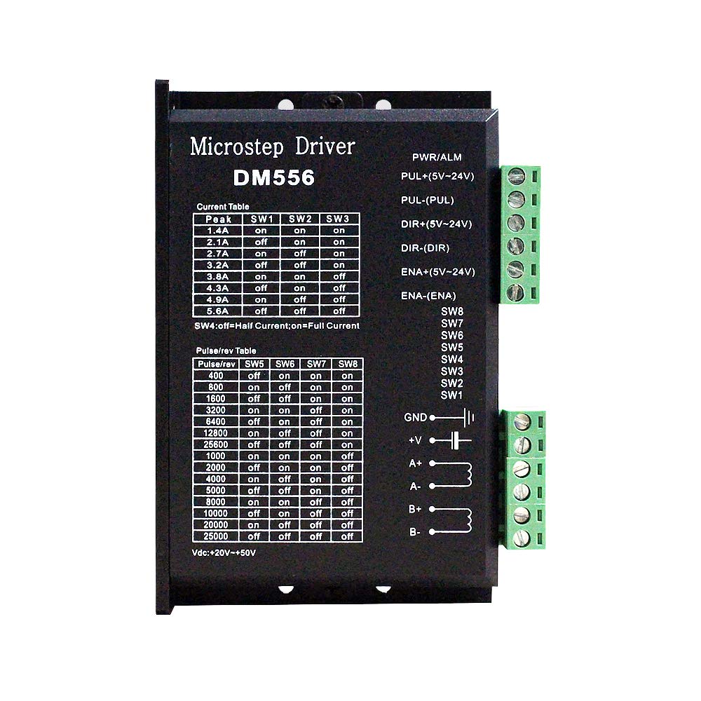CNC Digital Stepper Driver DM556 Stepper Motor Controller 2-phase Stepper Motor Driver 20-50V DC Max 5.6A 128 subdivision For Nema 23, 24 and Nema 34 stepper motor