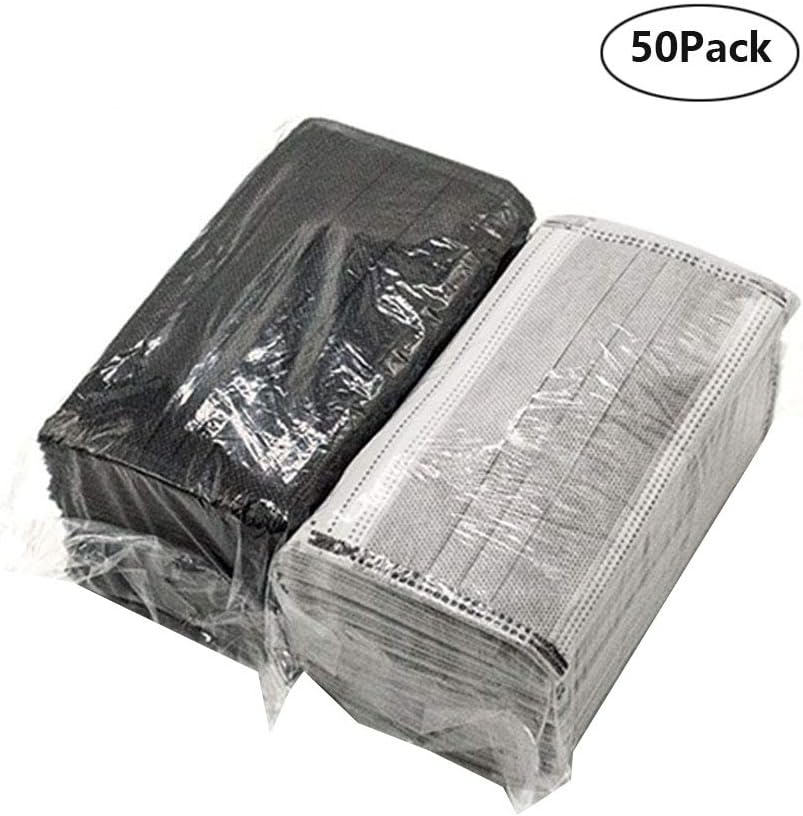 Aseptic Disposable Medical Face Mask 4-ply Breathable, with Elastic Ear Loop, Dust Masks Antiviral Great for Surgical Dental Outdoors Hypoallergenic Hospital, 50 Pack