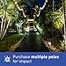 Holiday Styling String Light Poles for Outdoors (2 x 9ft) Push Down Middle to Stay Strong Straight and Sturdy to Hang LED Hanging Solar Bulbs for House Garden Cafe Wedding Party