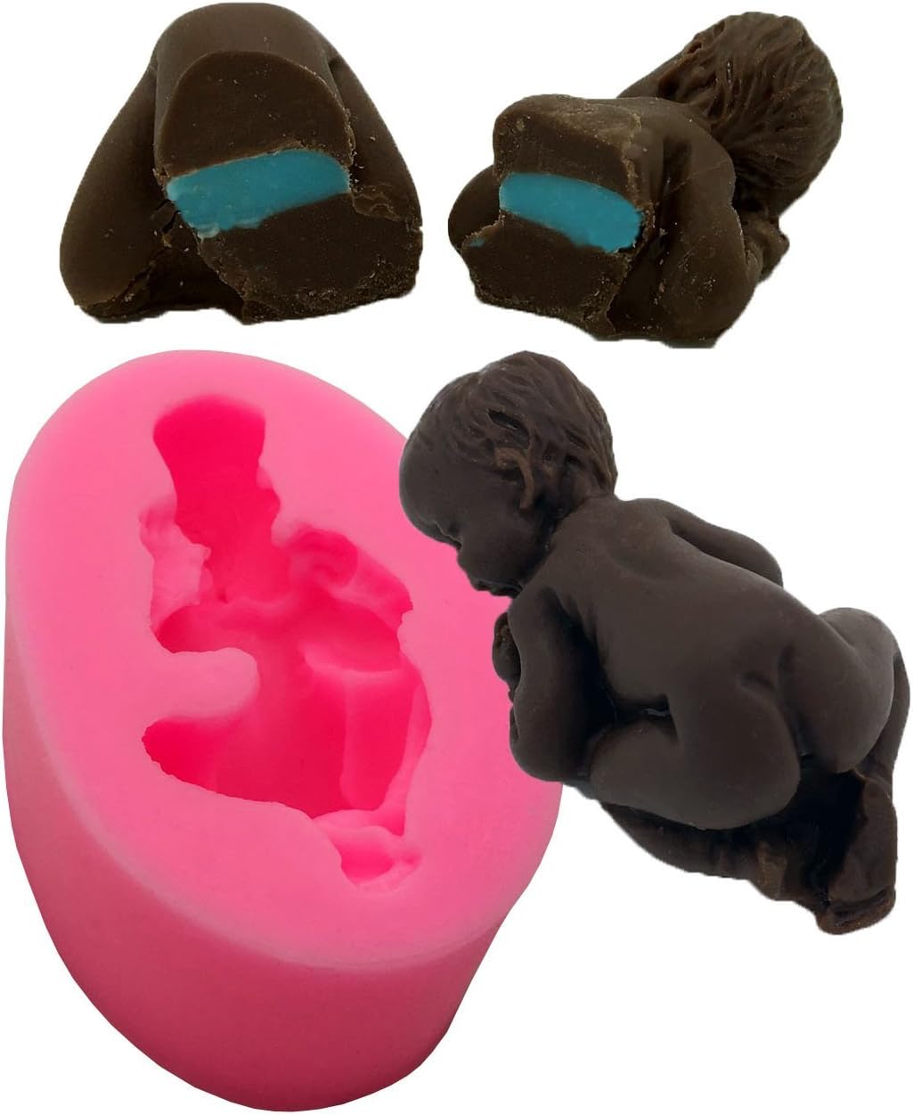 Okallo Products Silicone Baby Mold for Chocolate, Candy, Baking and More. Great for Baby Showers and Gender Reveals!