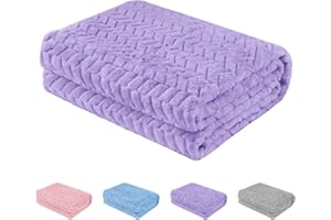 REST-EAZZZY Baby Blanket Flannel, Cozy Throw Blankets for Newborn Infant and Toddler, Super Soft and Warm Receiving Baby Blanket for Crib Stroller (Purple 30 * 40")