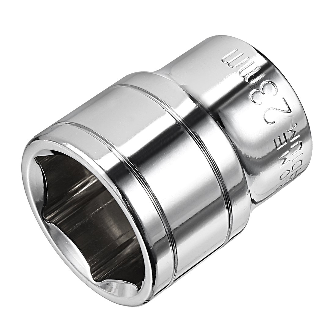 sourcing map 1/2-Inch Drive 23mm 6-Point Shallow Socket, Metric, Cr-V