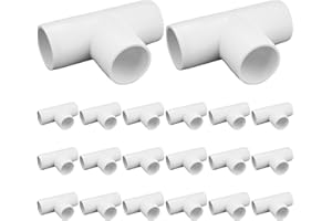 WTXHHY 20-Pack 1/2" Tee PVC Fittings, Furniture Grade Pipe Fittings 3 Way for SCH40 PVC Pipe, Pipe Connectors for All DIY Structure and Frames