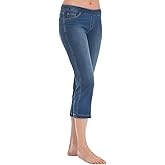 PajamaJeans Women Capri Jeans for Summer - Women's Capris - Pedal Pushers for Women Pull on Capris - Womens Casual Capris