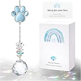 Dog Memorial Gifts for Loss of Dog, Pet Memorial Gifts for Dogs, Thoughtful Bereavement Remembrance Crystal Suncatcher with Sympathy Card (Sympathy Blue)