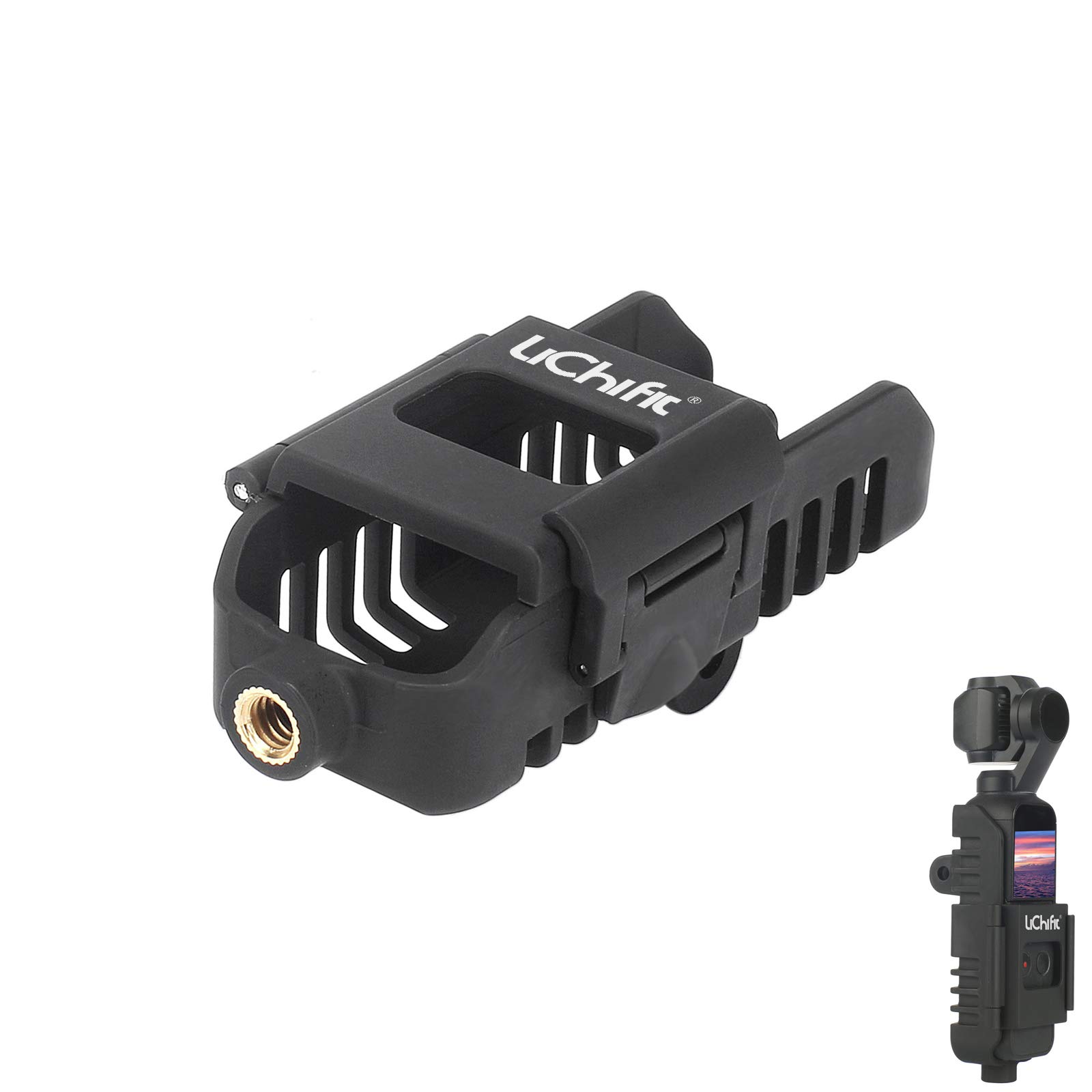 LICHIFIT Camera Extension Adapter Frame Protective Bracket Mount Holder with 1/4 Motion Camera Interface for DJI OMSO POCKET