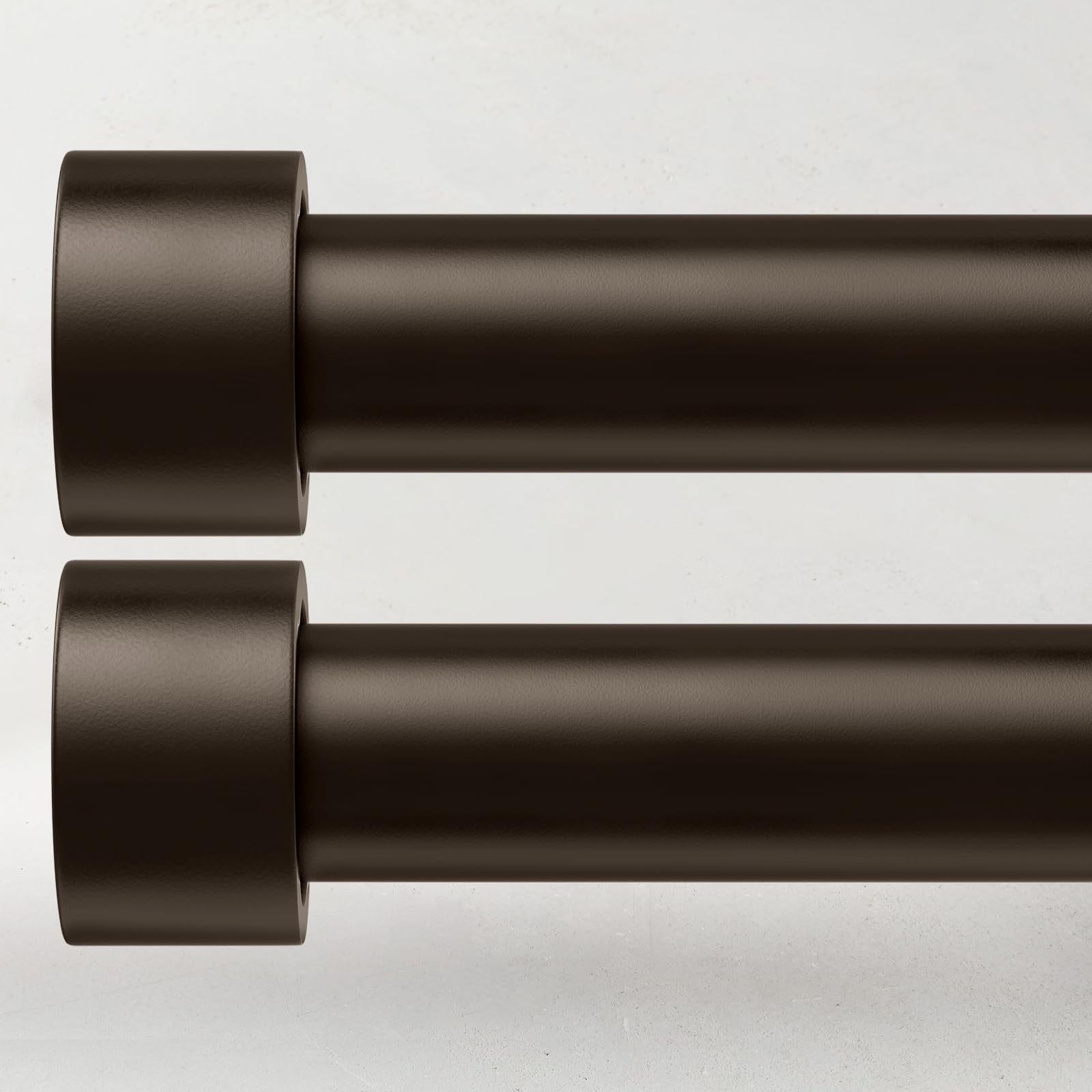 2 Pack Curtain Rods for Windows 72 to 144 Inch, 1 Inch Bronze Curtain Rods Set, Adjustable Heavy Duty Outdoor Curtain Rod for Patio Bedroom, Drapery Rods with End Cap, Size 32"- 150"