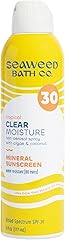 Seaweed Bath Co. Clear Moisture Mineral SPF 30 Broad Spectrum Sunscreen Spray, 6 Ounce, Sustainably Harvested Seaweed, Algae,