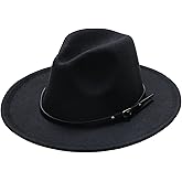 Kids Girls-Fedora-Hats for Boys Vintage Wide-Brim Bowler-Cap Classic Solid Belt Fedoras Caps 8-16 Years
