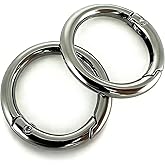 20 Pack Key Ring Clip, Spring O Rings Round Carabiner Clip, Metal Keychain Rings for Keys, Bags, Buckle, Purses