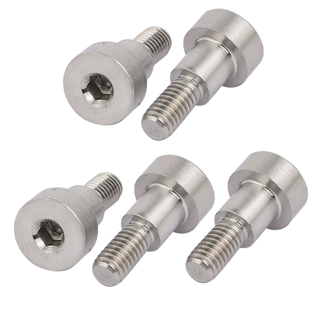 Sourcingmap 304 Stainless Steel Hex Socket Shoulder Bolt 8mm Shoulder Dia 8mm Shoulder Length M6 Thread 5pcs
