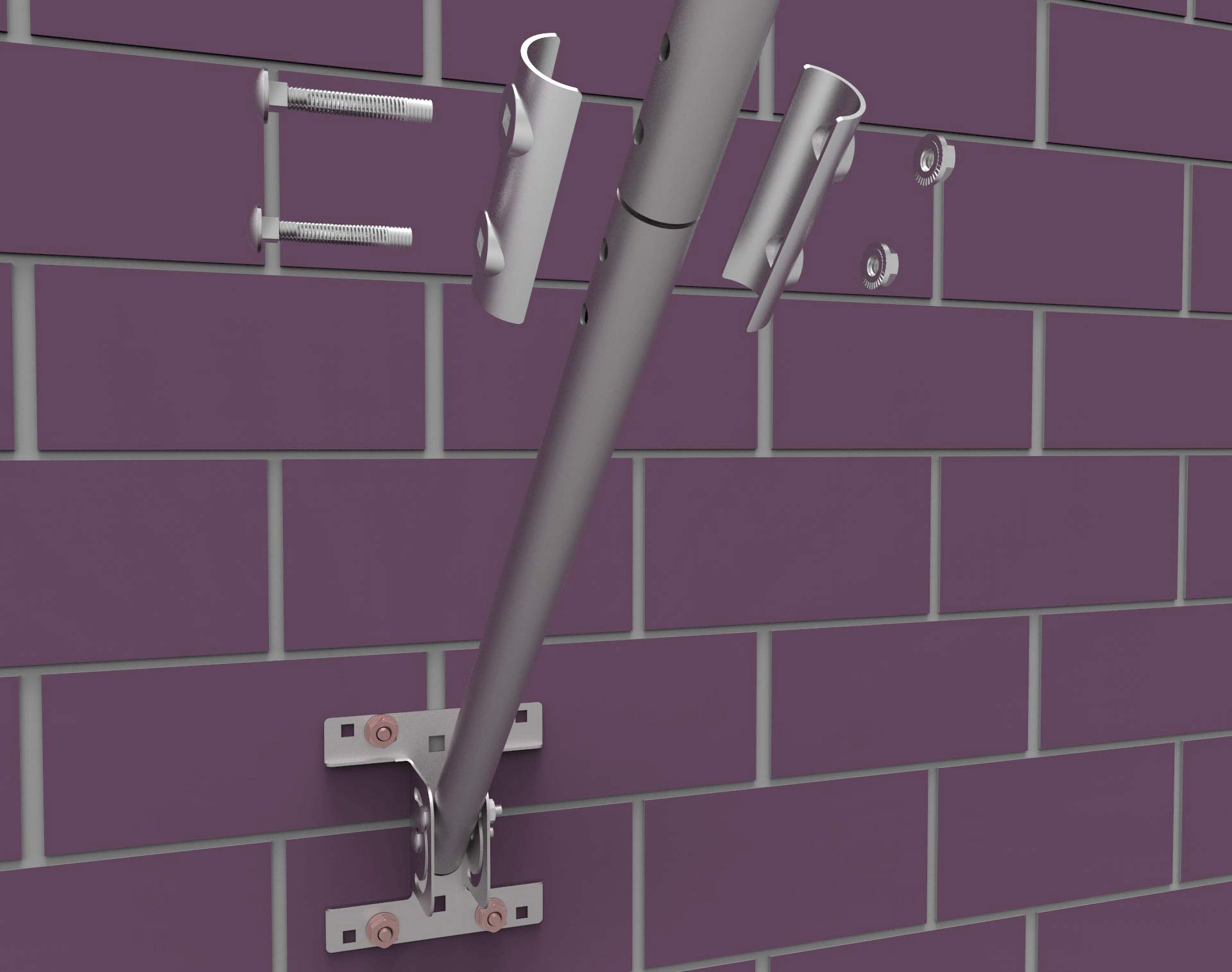 Adjustable Antenna Mounting Pole – Universal J-Pipe Mount for Antennas & Weather Stations with Mounting Bracket – Solid Structure, Weatherproof, Easy Installation (1