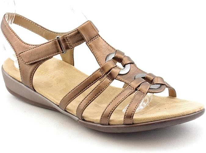 Amazon.com | Easy Spirit Shesay Womens Open Toe Leather Slingback Sandals Shoes | Sandals