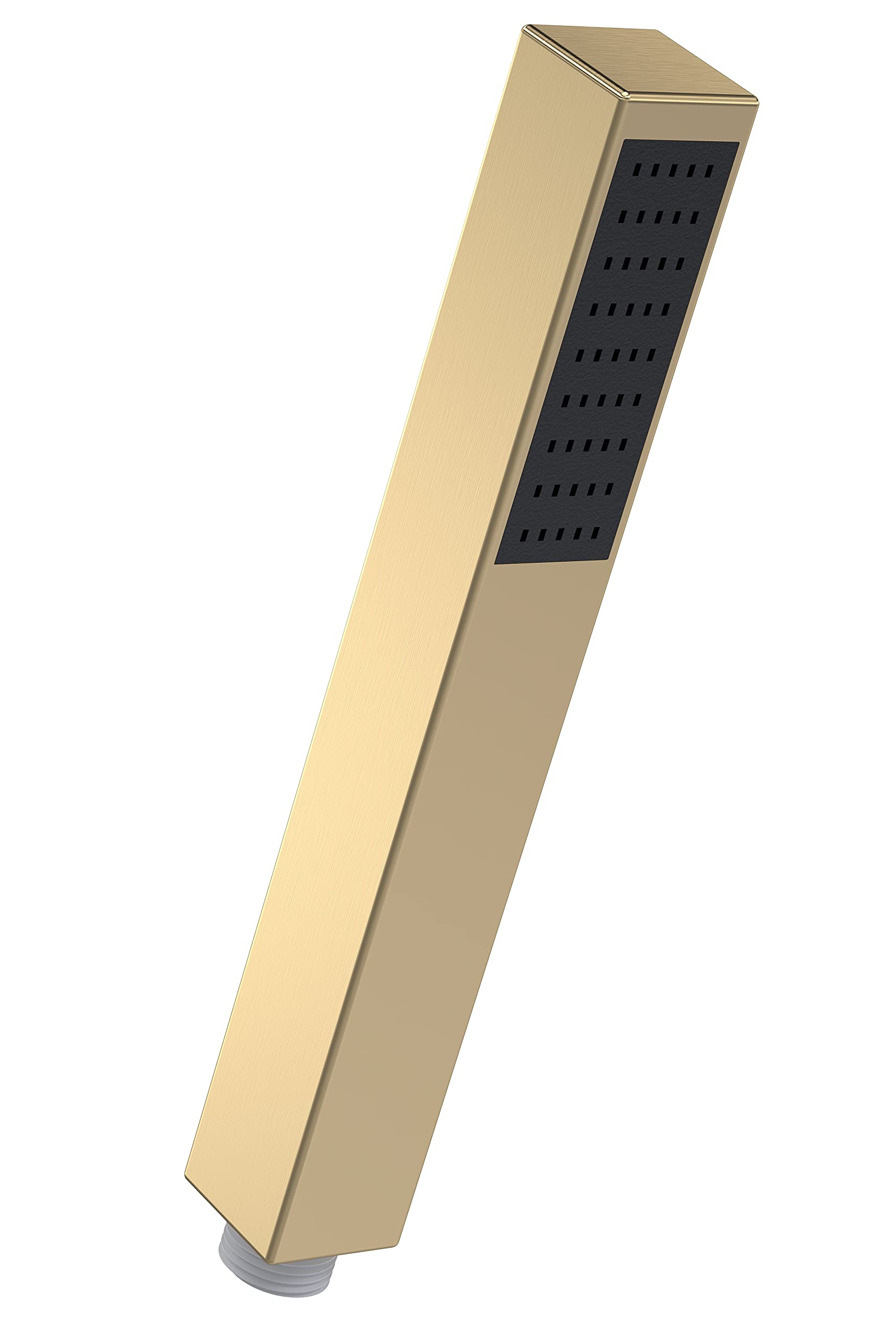 nuie HO810 Accessories Modern Bathroom Square Minimalist Shower Single Function Handset, 231mm, Brushed Brass