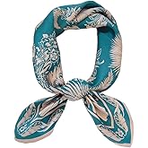 ANDANTINO 100% Real Mulberry Silk Scarf -21'' x 21''- Lightweight Neckerchief –Women Men Small Square Digital Printed Scarves