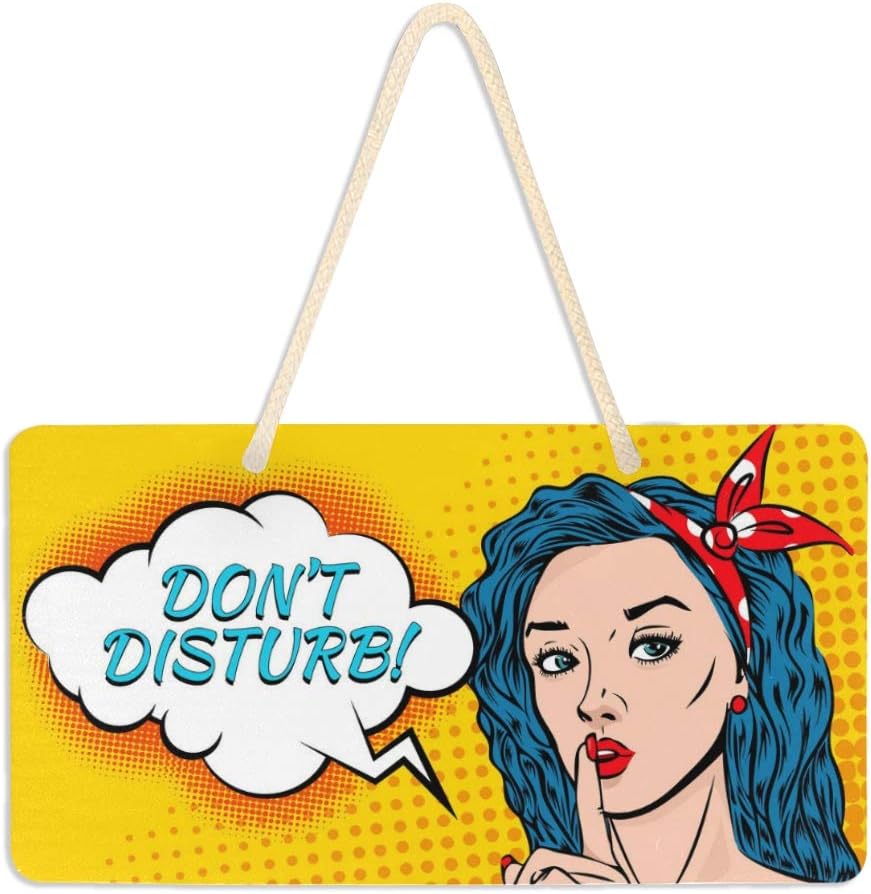 WELLDAY Do Not Disturb Sign - Front Door Decor Wall Hanging Decorations for Home Door Shop Store