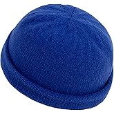 Croogo Brimless Skull Cap Plain Knitted Docker Watch Hat Rolled Cuff Harbour Hat Winter Beanie Sailor Worker Hats