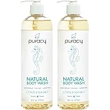 Puracy Natural Body Wash, Citrus & Sea Salt, Sulfate-Free Bath and Shower Gel, 16 Ounce (2-Pack)