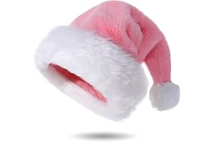 Tokforty Santa Hats for Adults, Unisex Velvet Touch Comfort Christmas Hats for New Year Festive Party Christmas Supplies